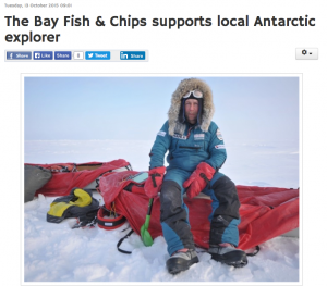 The Bay Fish & Chips supports local Antarctic explorer