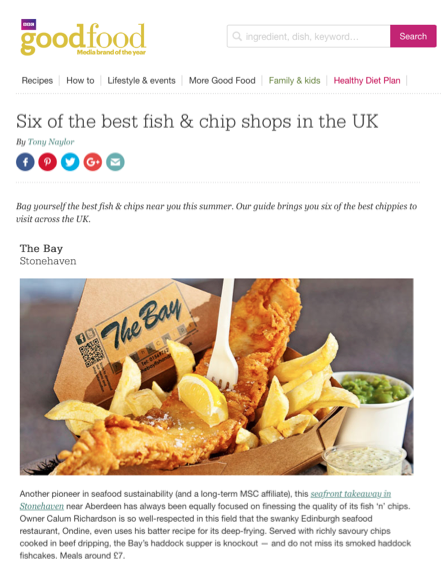 The Bay Featured in BBC Good Food Magazine